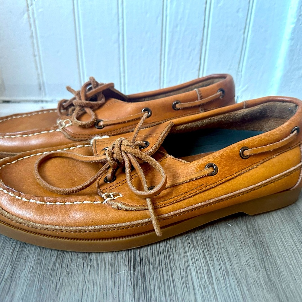 Like new, genuine, leather, 8 1/2 Sperry’s, women’s